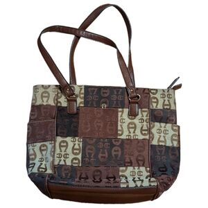 Etienne Aigner Vintage Monogrammed‎ Patchwork handbag